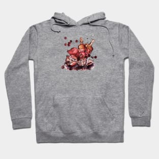 pomegranates and pomegranate wine in a splash Hoodie